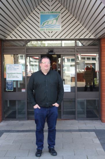 Cllr Ben Gray outside Civic